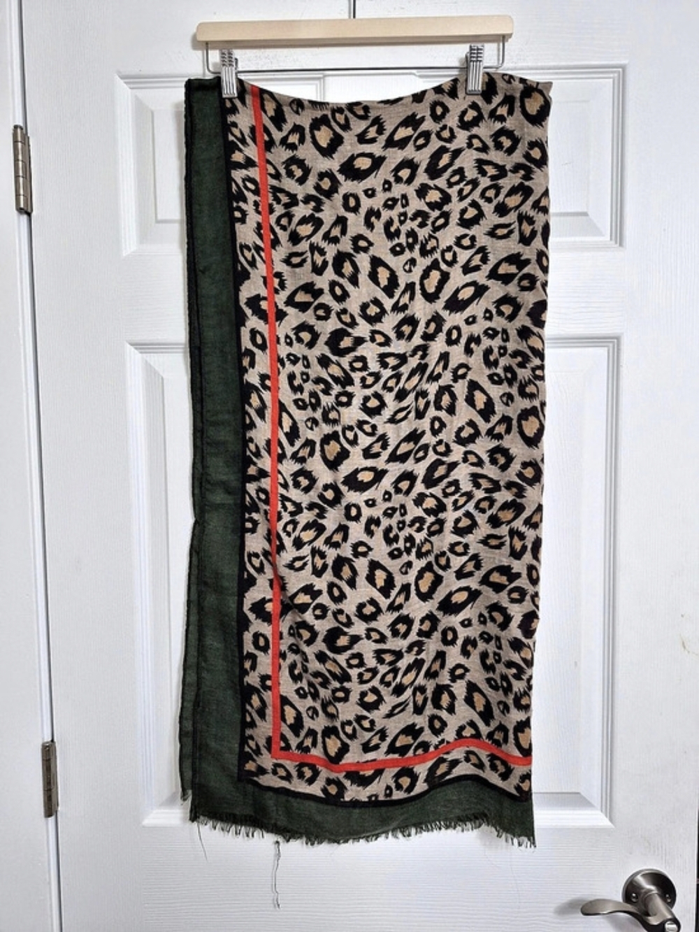Leopard Print Scarf in Brown & Green